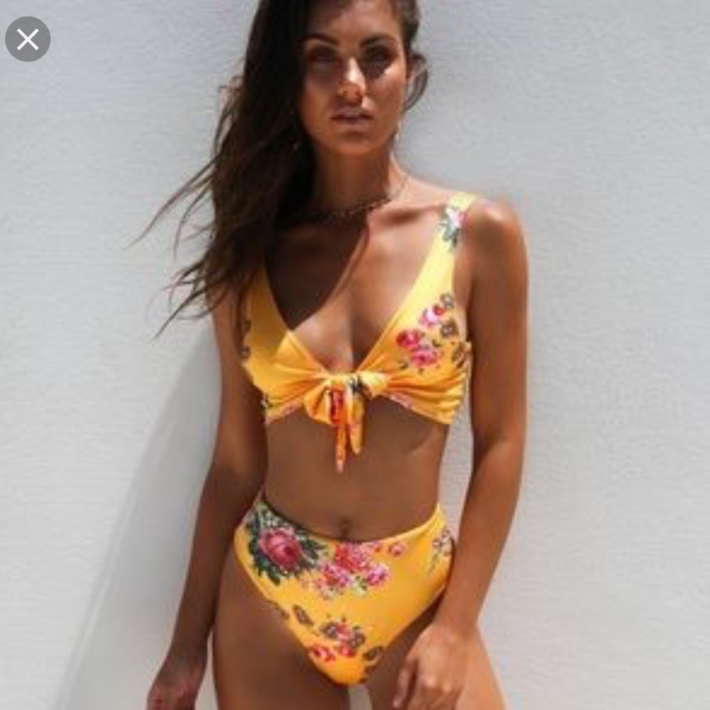 Yellow Floral bikini New